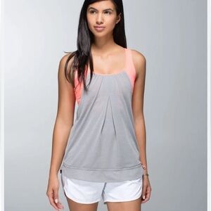 Lululemon Athletica Run Times Tank Grey & Peach Size 4